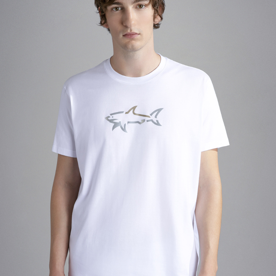 Paul & Shark Cotton T-Shirt With Reflex Print