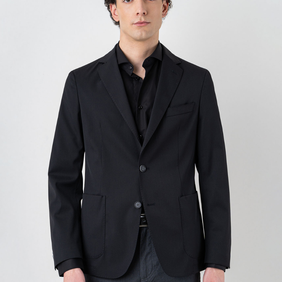 BOSS Slim-Fit Jacket in All-Over Patterned Jersey