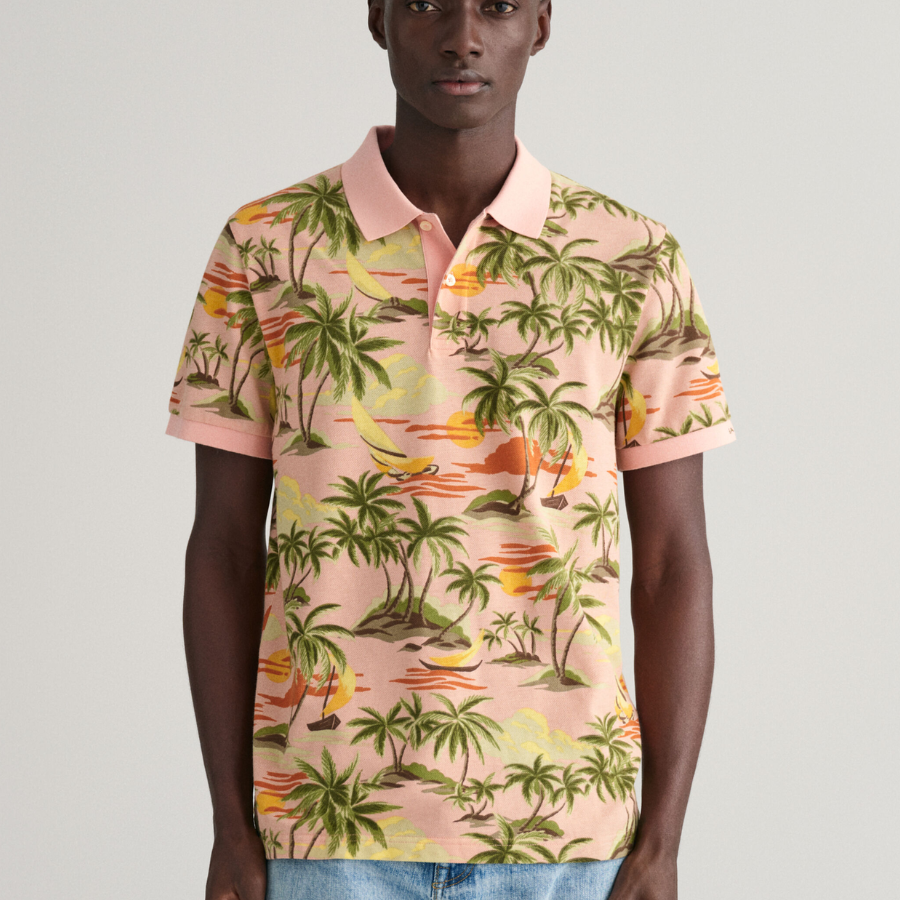 GANT Hawaiian Print Polo Shirt