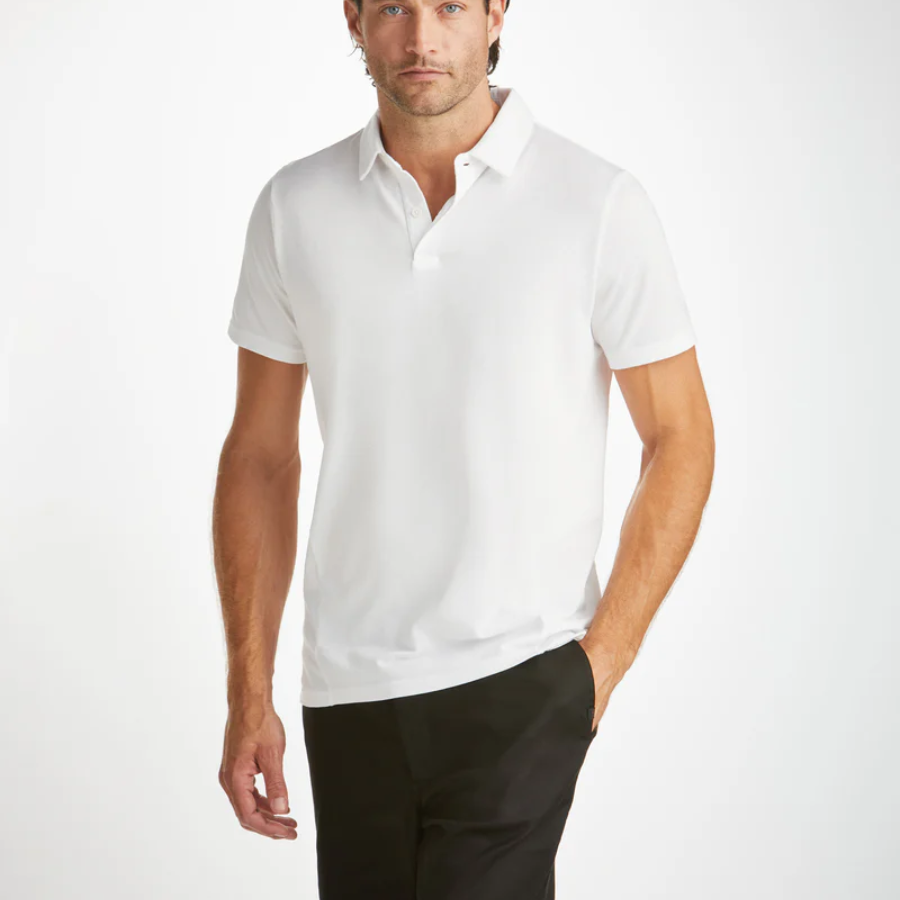 Derek Rose T-Shirt Ramsay Pique Cotton Tencel 