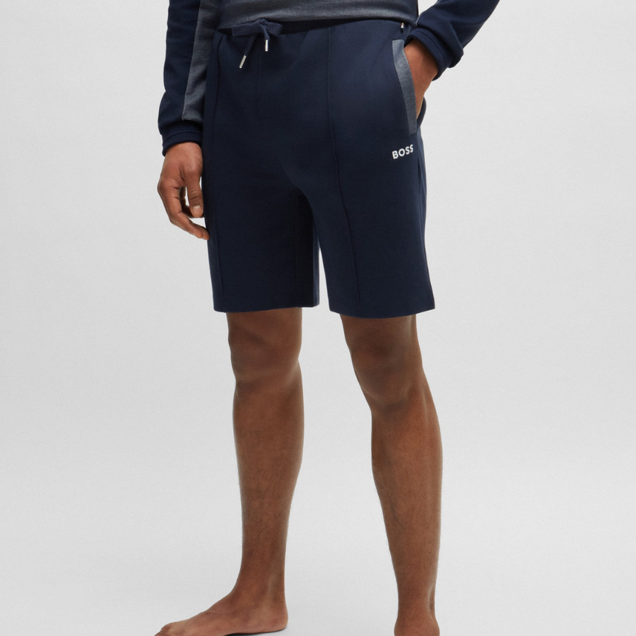 BOSS Drawstring Shorts In Cotton-Blend Piqué With Embroidered Logo