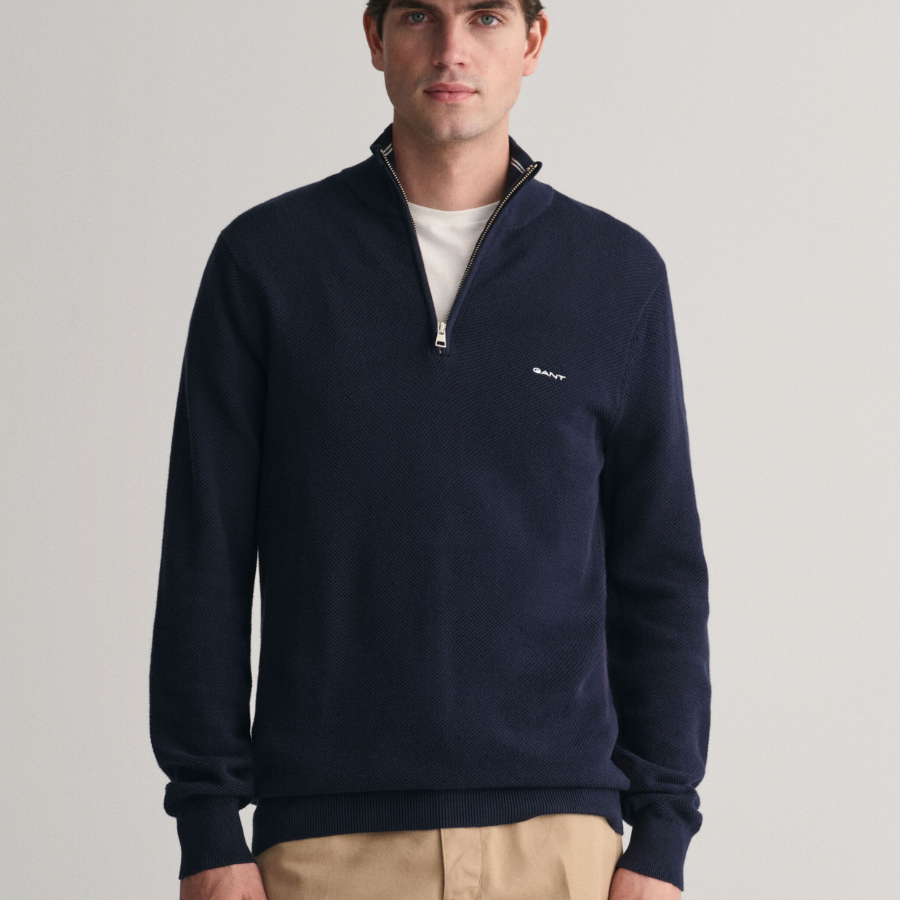 GANT Cotton Piqué Half-Zip Sweater