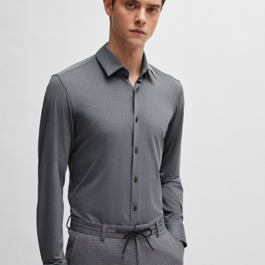 BOSS Slim-Fit Shirt in Performance-Stretch Fabric