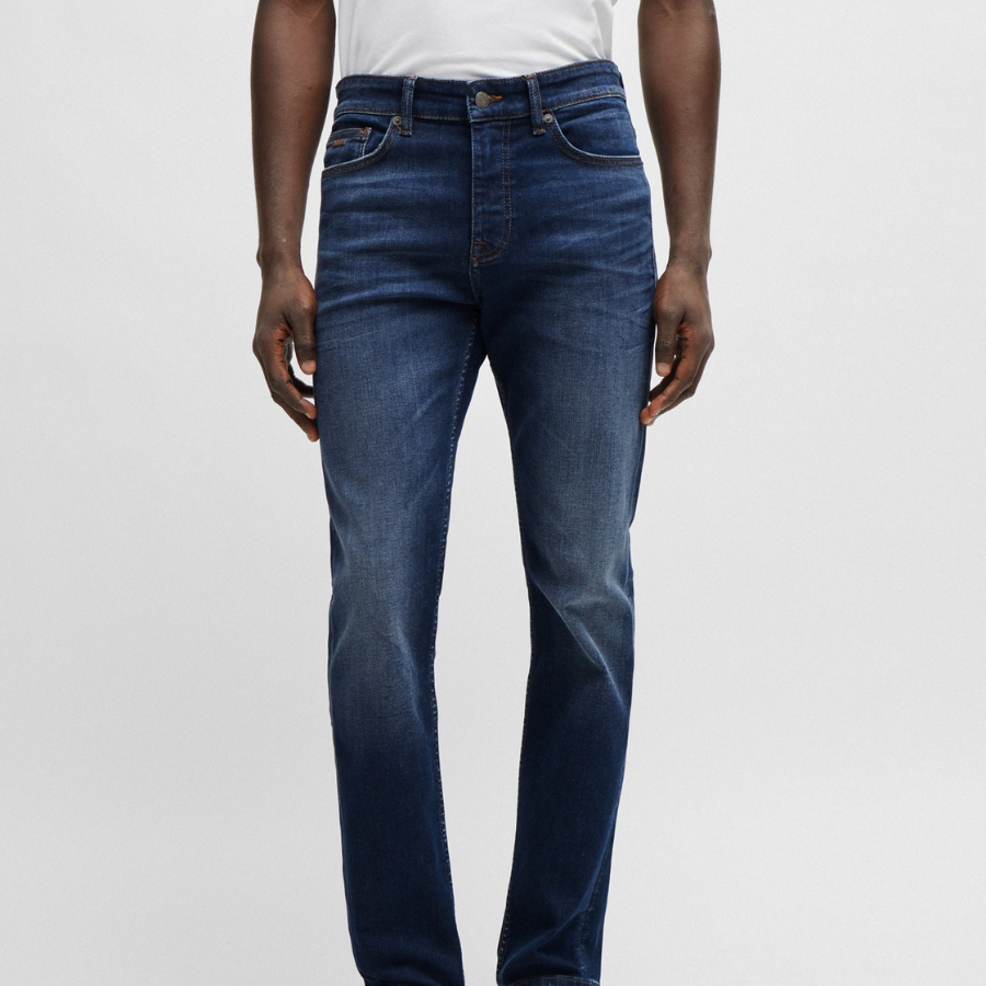 Boss Slim-Fit Jeans In Dark-Blue Super-Stretch Denim