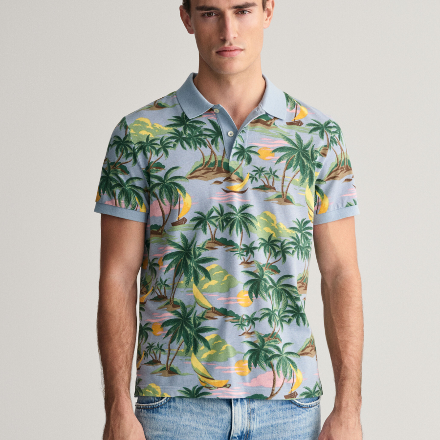 GANT Hawaiian Print Polo Shirt