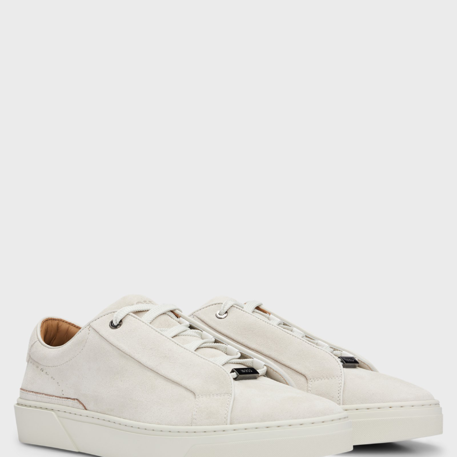 Boss Gary Suede Low-Top Trainers With Branded Lace Loop