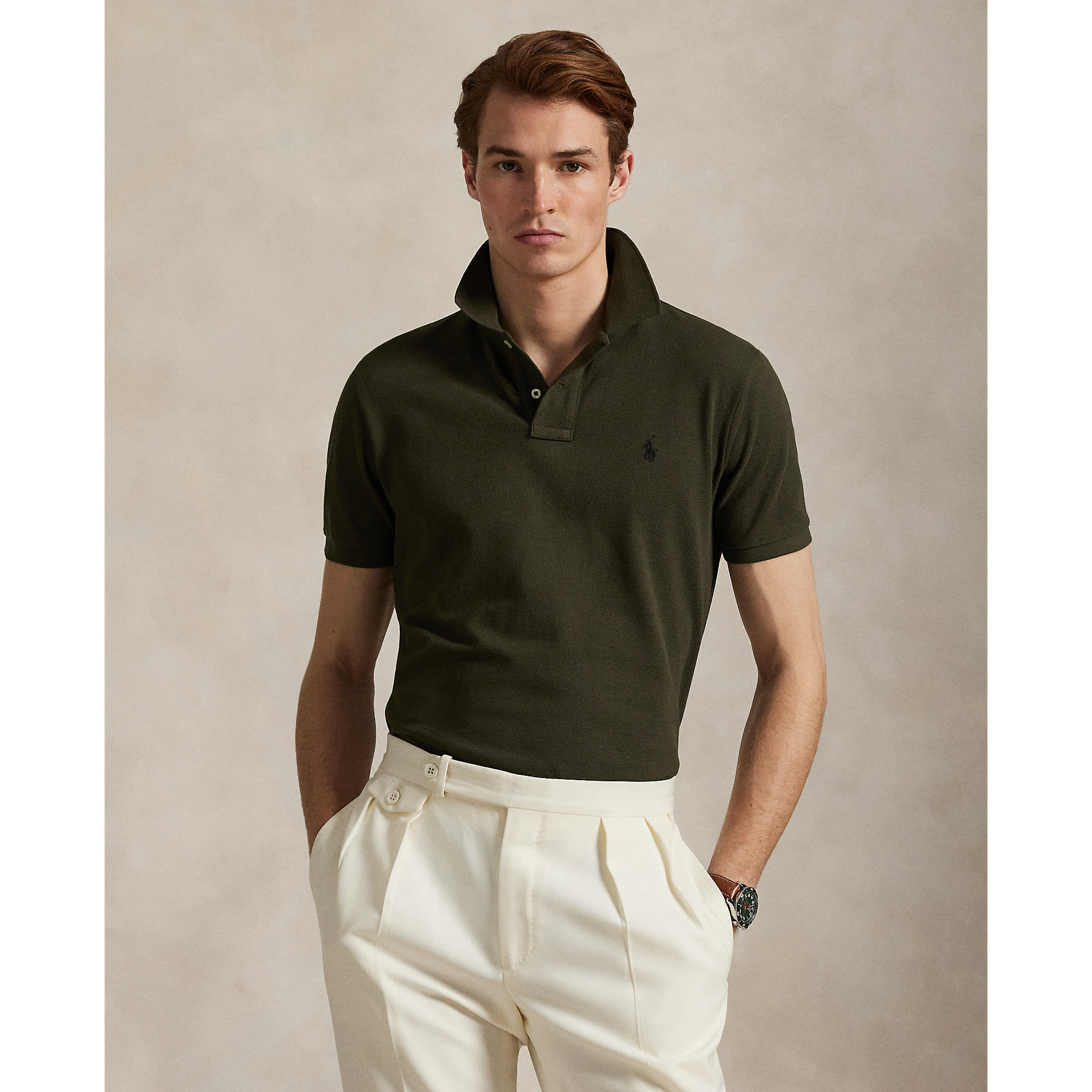 Polo Ralph Lauren Custom Slim Fit Iconic Mesh Polo Shirt