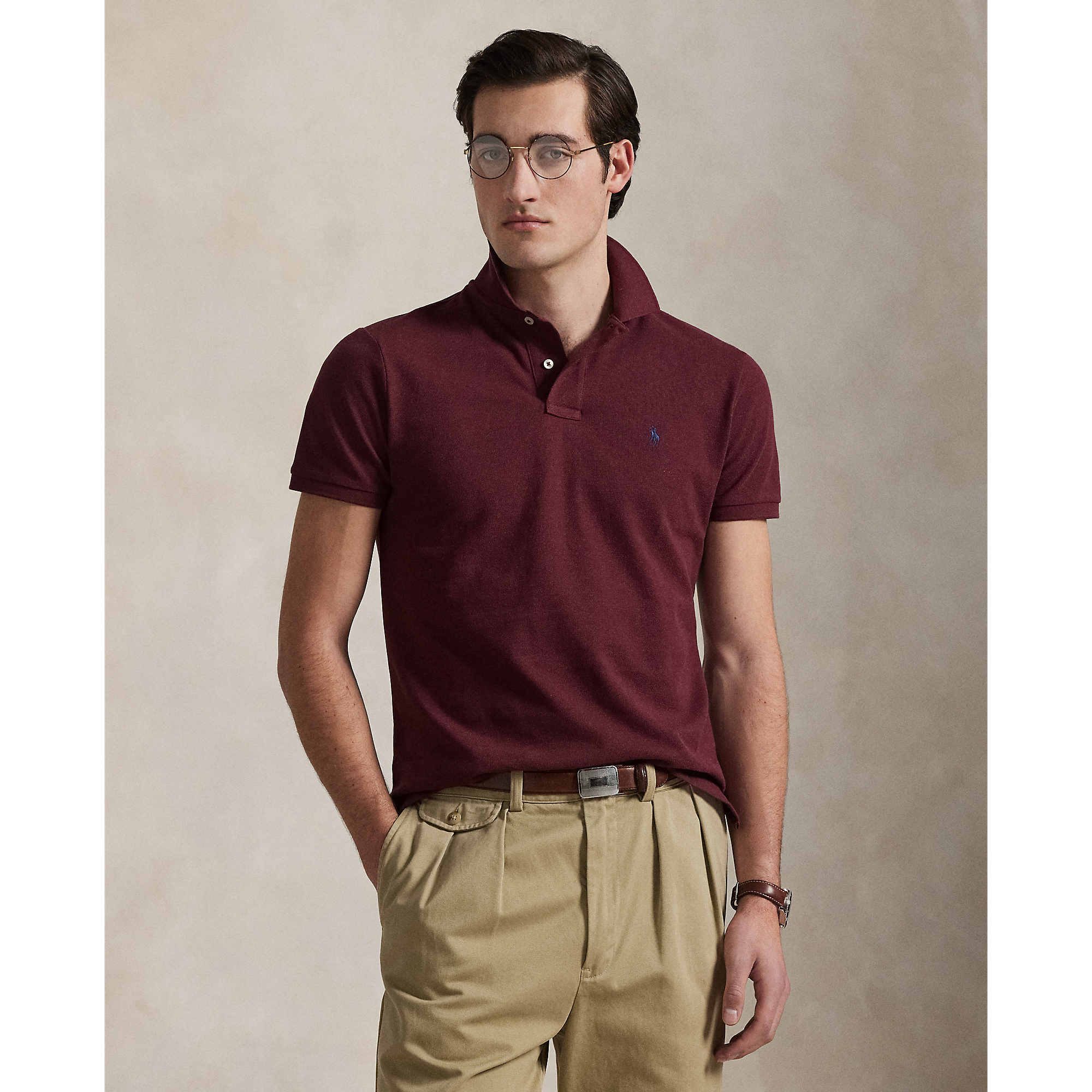 Polo Ralph Lauren Custom Slim Fit Iconic Mesh Polo Shirt