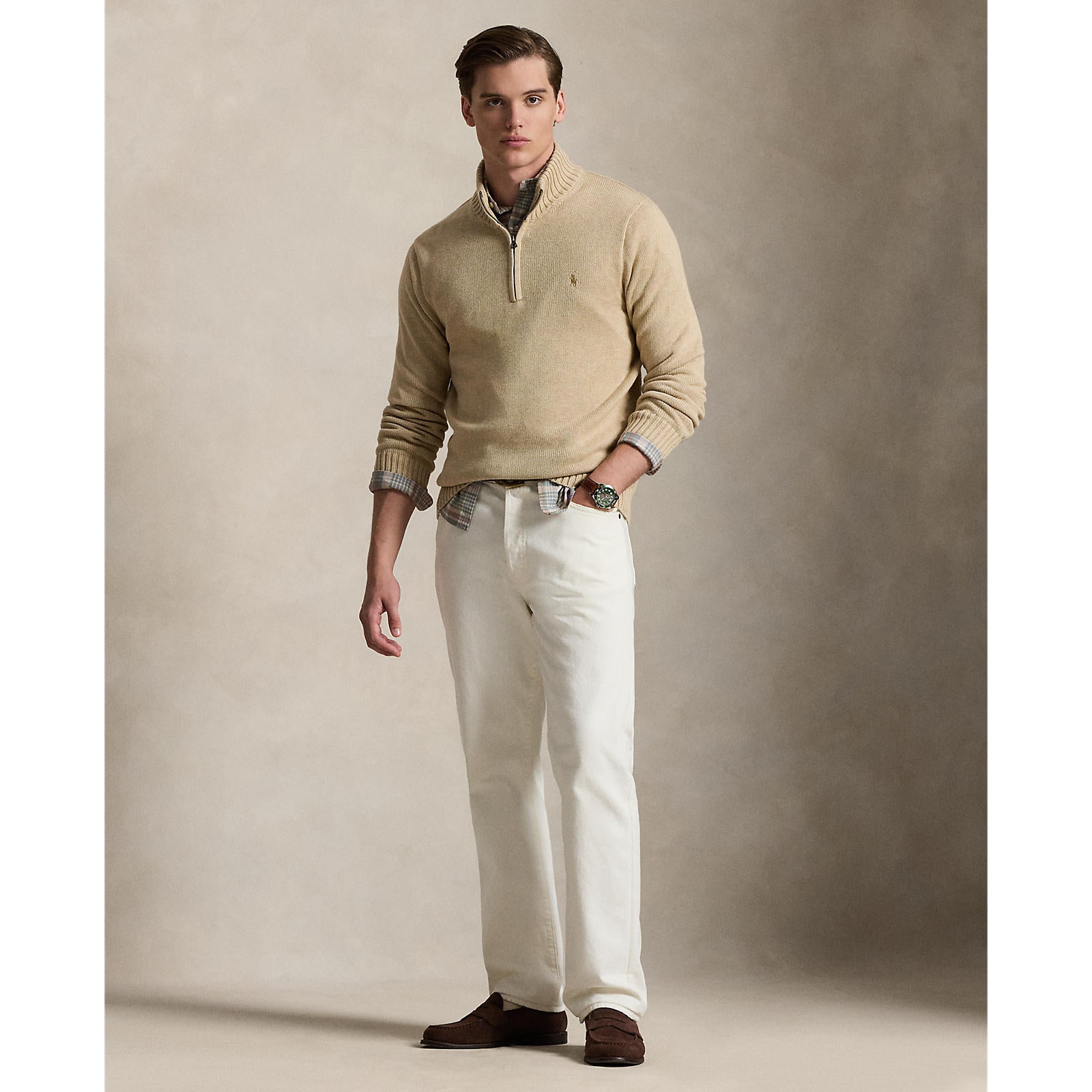 Polo Ralph Lauren Cotton Quarter-Zip Mockneck Sweater