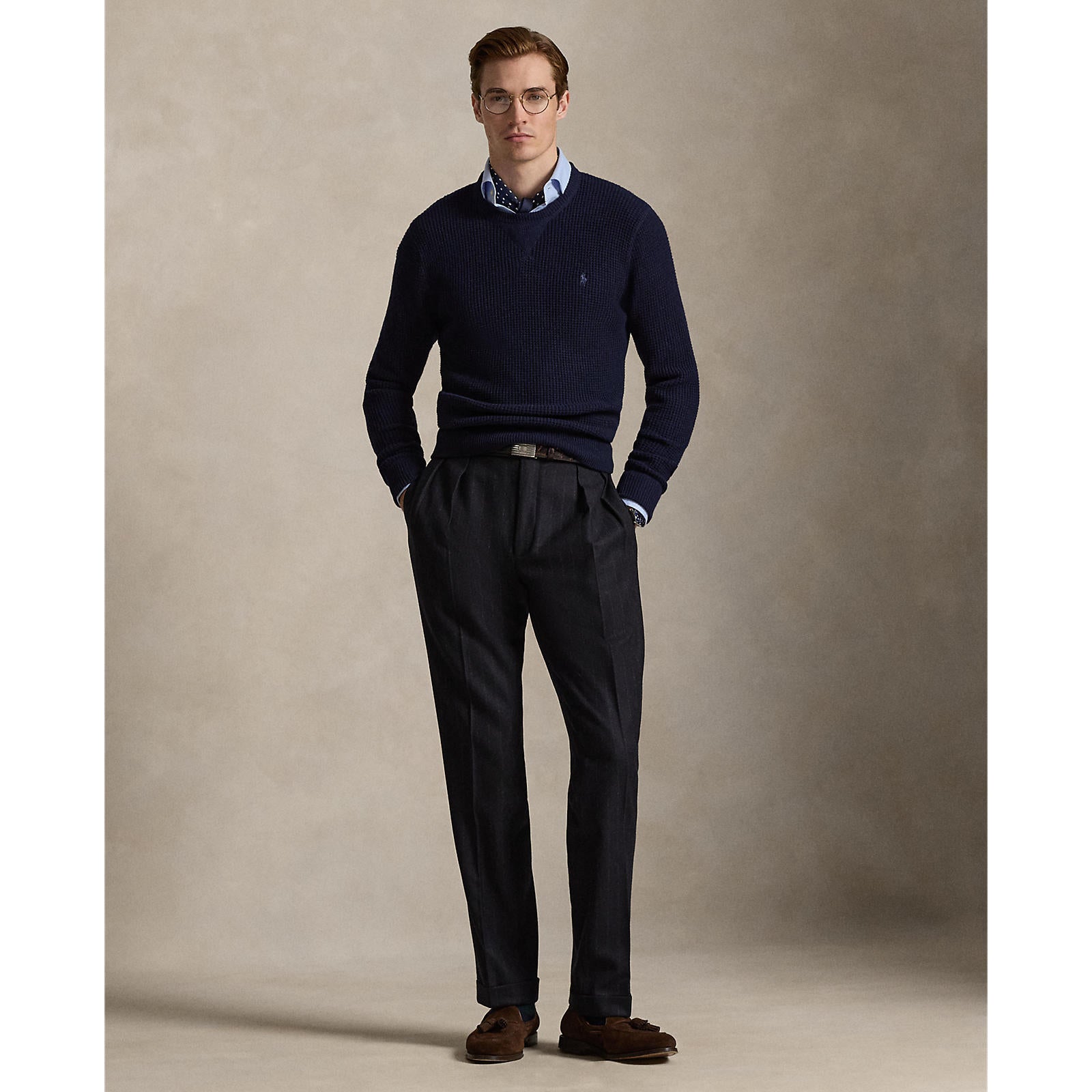 Polo Ralph Lauren Waffle-Knit Wool-Cotton Sweater